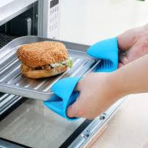 2pcs / pair silicone heat resistant gloves clips insulation non stick anti slip pot bowel holder clip cooking baking oven mitts